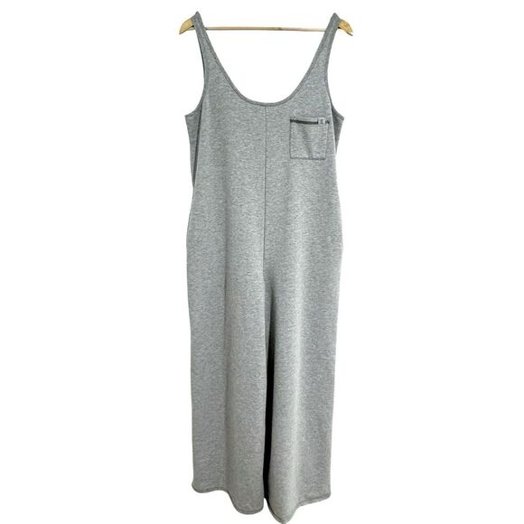 Savage X Fenty Women Wide Leg Knit Jumpsuit Sleeveless 8/10 Gray Lounge Relaxed - Picture 4 of 16